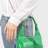 Patent Faux Leather Top Handle Convertible Bag