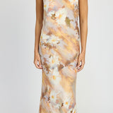 HALTER NECK FLORAL MAXI DRESS