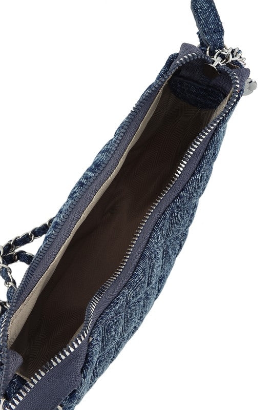 Denim & Chains Crossbody Bag