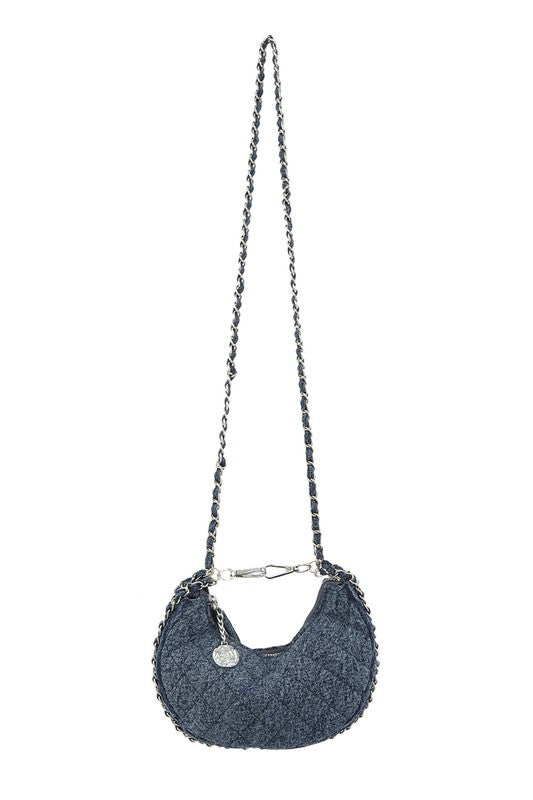 Denim & Chains Crossbody Bag