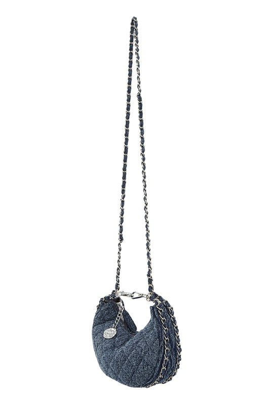 Denim & Chains Crossbody Bag