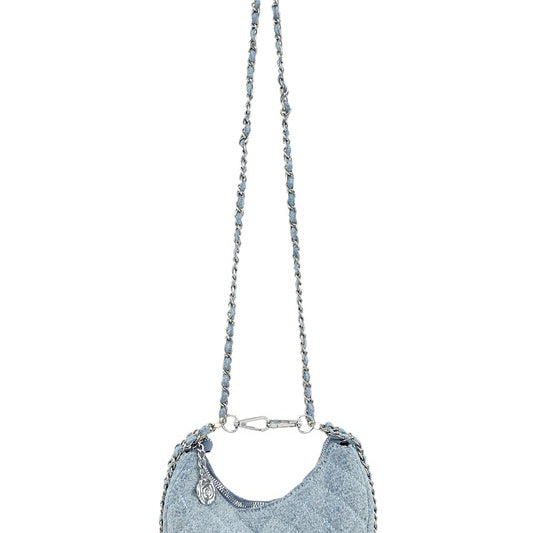 Denim & Chains Crossbody Bag