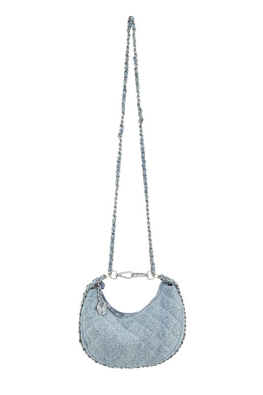 Denim & Chains Crossbody Bag