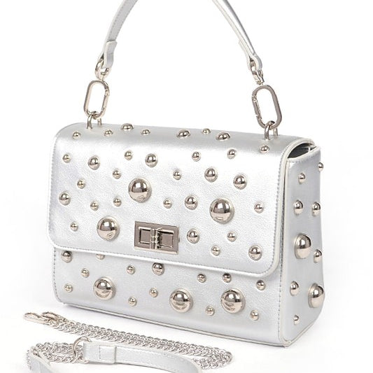 Mix Studs Convertible Top Handle Swing Bag