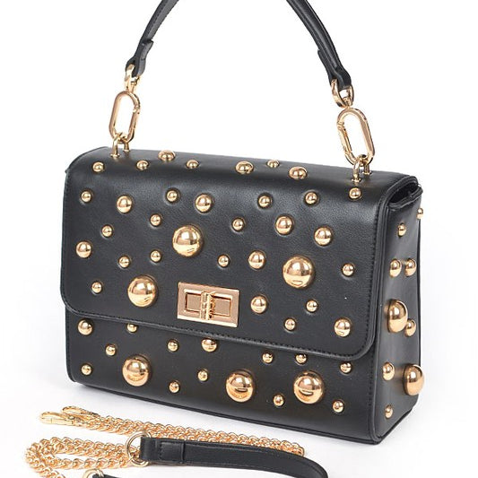 Mix Studs Convertible Top Handle Swing Bag