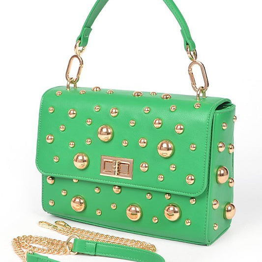 Mix Studs Convertible Top Handle Swing Bag