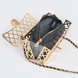 2 In 1 Metal Cage Iconic Shoulder Bag