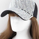 Pearl Crystal Embellished Fashion Cap