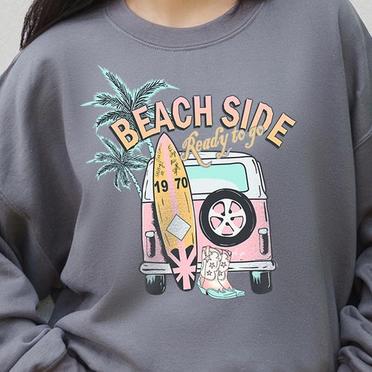 Beach Side Ready To Go Graphic Fleece Sweatshirts