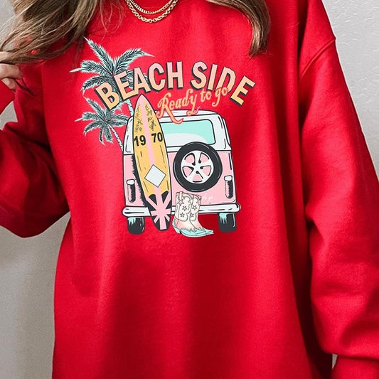 Beach Side Ready To Go Graphic Fleece Sweatshirts