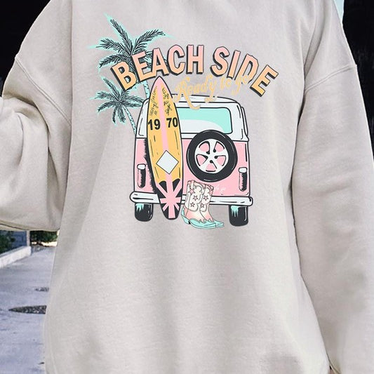 Beach Side Ready To Go Graphic Fleece Sweatshirts