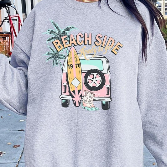 Beach Side Ready To Go Graphic Fleece Sweatshirts