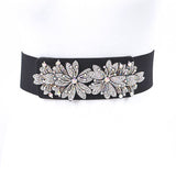 AB Rhinestone Flower Iconic Stretch Belt