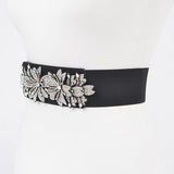 AB Rhinestone Flower Iconic Stretch Belt