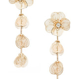 Filigree Flower Long Drop Earrings