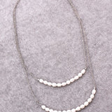 PEARL DOUBLE LAYERED CHAIN LINK NECKLACE