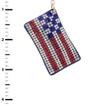 USA Flag Rhinestone Iconic Pillow Earrings