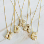 Crystal Bubble Initial Necklace