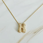 Crystal Bubble Initial Necklace