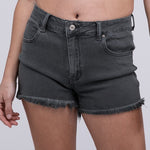 Acid Washed Frayed Cutoff Hem Shorts