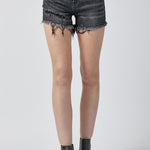 Raw Hem Denim Shorts with Pockets