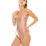 DEEP V CUT ONE PIECE SWIMSUIT