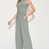 Basic Bae Full Size Ribbed Tank and Wide Leg Pants Set