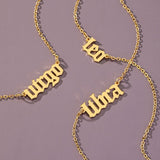 Laser cut zodiac sign pendant necklace