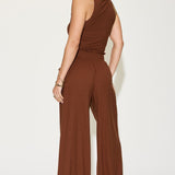 Basic Bae Full Size Ribbed Tank and Wide Leg Pants Set