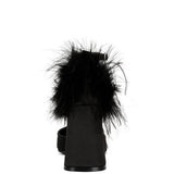 Palmetta Fur Detail Block Heel Sandals