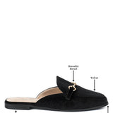 Velvet Buckled Flat Mules