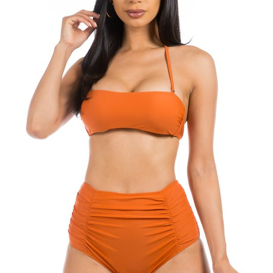 HIGH WAISTED TWO PIECE SWIMSUIT