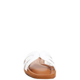 Aura Faux Leather Flat Sandals