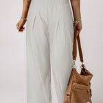 Smocked High Waist Wide Leg Pants