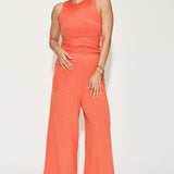 Basic Bae Full Size Ribbed Tank and Wide Leg Pants Set