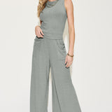 Basic Bae Full Size Ribbed Tank and Wide Leg Pants Set