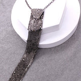 RHINESTONE TIE DROP NECKLACE