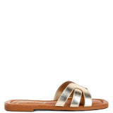 Aura Faux Leather Flat Sandals