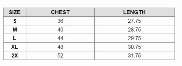 Heart Mama Bella Canvas Tee Size Chart