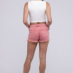 Acid Washed Frayed Cutoff Hem Shorts