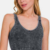Ribbed V-Neck Crop Top
