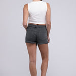 Acid Washed Frayed Cutoff Hem Shorts