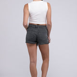 Acid Washed Frayed Cutoff Hem Shorts