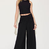 Basic Bae Full Size Ribbed Tank and Wide Leg Pants Set