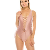 DEEP V CUT ONE PIECE SWIMSUIT