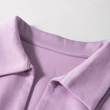 Short Sleeve Zipper Collared Elastic High Waist Romper in pink