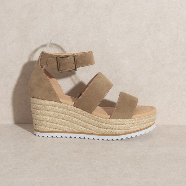 Double Strap Wedge Heel