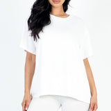 Women's oversized two-piece lounge set featuring a relaxed fit short-sleeve tee and high-waisted biker shorts, available in multiple vibrant colors. Perfect for casual wear, workouts, or athleisure style.