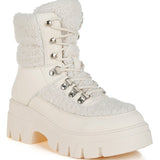 Wellerman Faux Fur Detail Chunky Hiker Boots