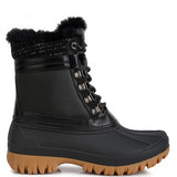 Capucine Fur Collar Contrasting Lug Sole Boots